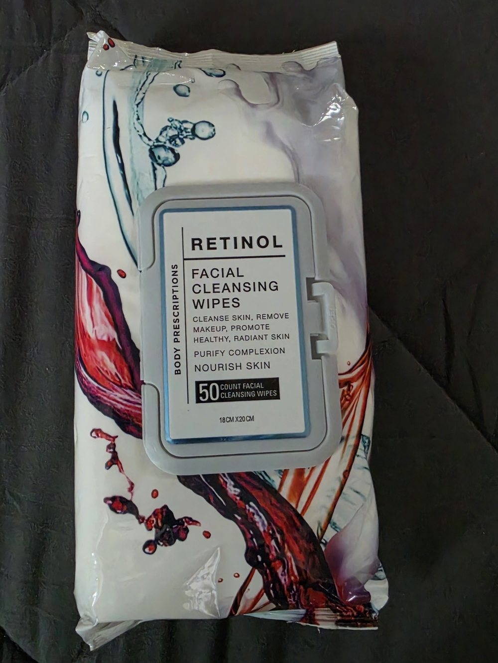 Retinol Facial Cleansing Wipes – Makeup Remover  (50 Count)